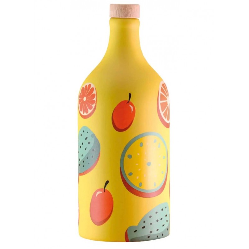 BOUTEILLE CERAMIQUE HUILE D'OLIVE - FRUITS MEDITERRANEES