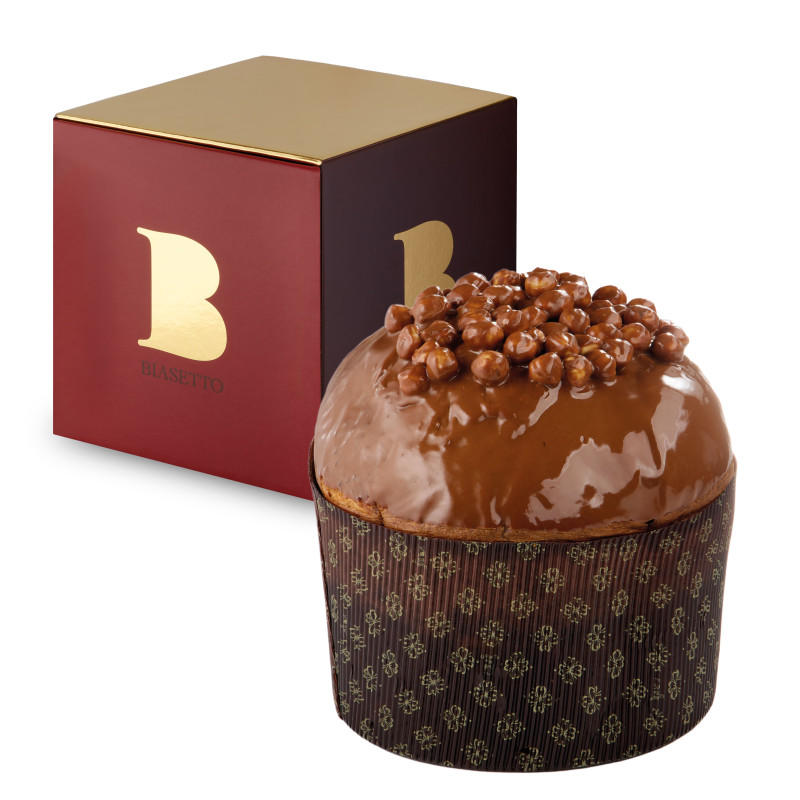 PANETTONE NOISETTES & GIANDUJA AVEC COUVERTURE CHOCOLAT